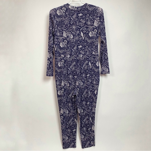 Anthropologie Adele Prost Fern Lounge Jumpsuit XL Blue Pajama One Piece - Picture 3 of 16